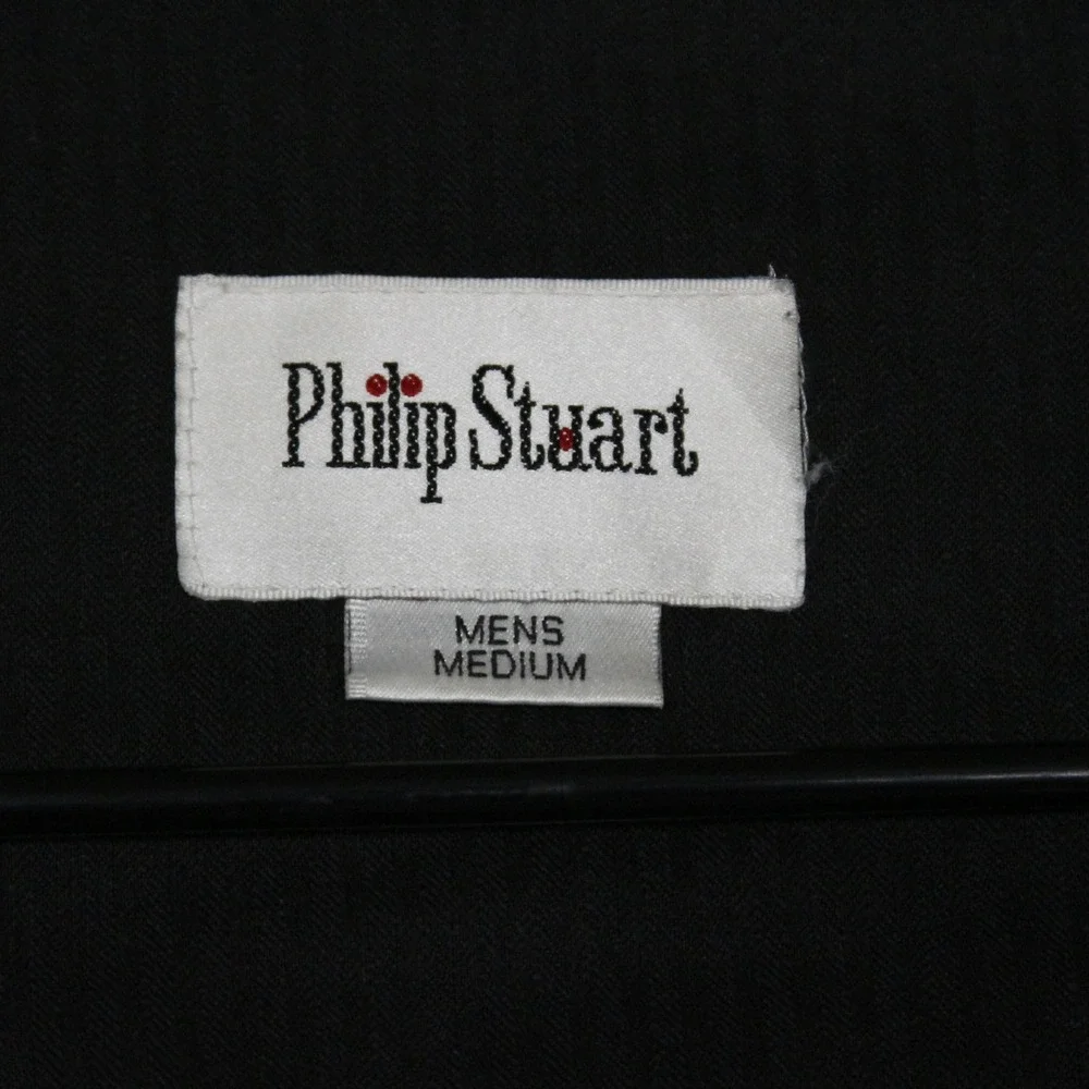 Philip Stuart Mens Vest Formal Dress Suit‎ Gilet Black Patterned Medium